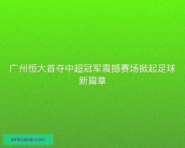 广州恒大首夺中超冠军震撼赛场掀起足球新篇章